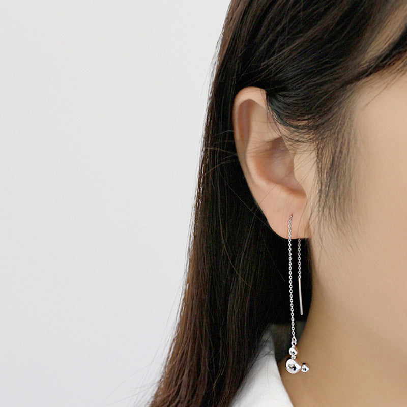 Silver Chain Minimalist Earring Stud