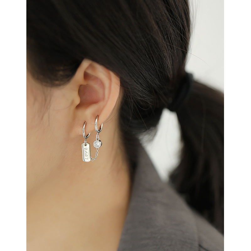 Gold Plated Key Minimalist Earring Hoops