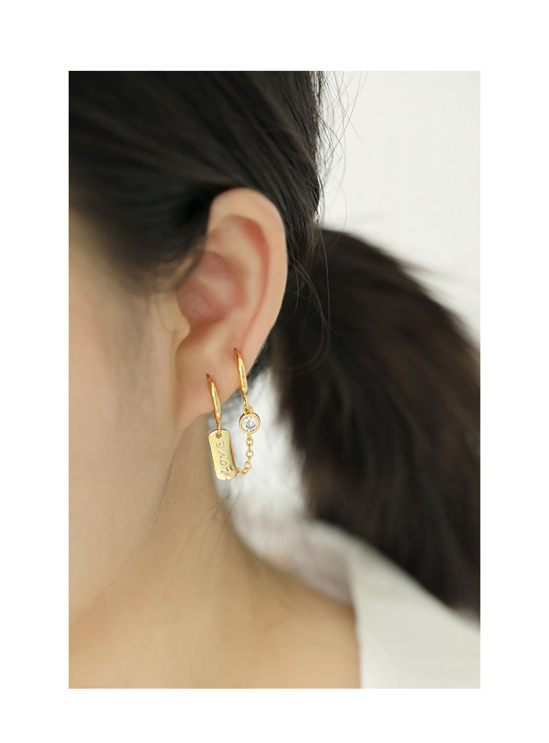 Gold Plated Key Minimalist Earring Hoops