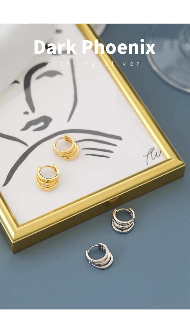 Gold Plated Round Minimalist Earring Hoops