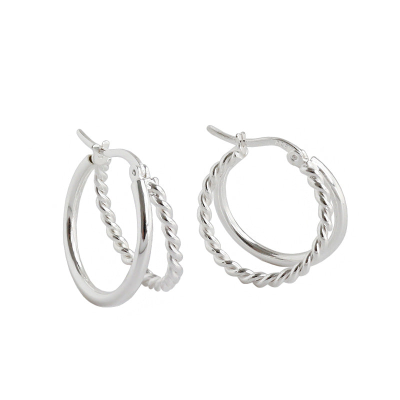 Gold Plated Pin Minimalist Earring Hoops