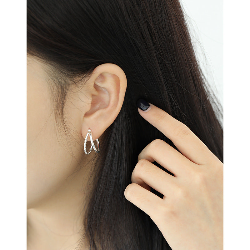 Gold Plated Pin Minimalist Earring Hoops