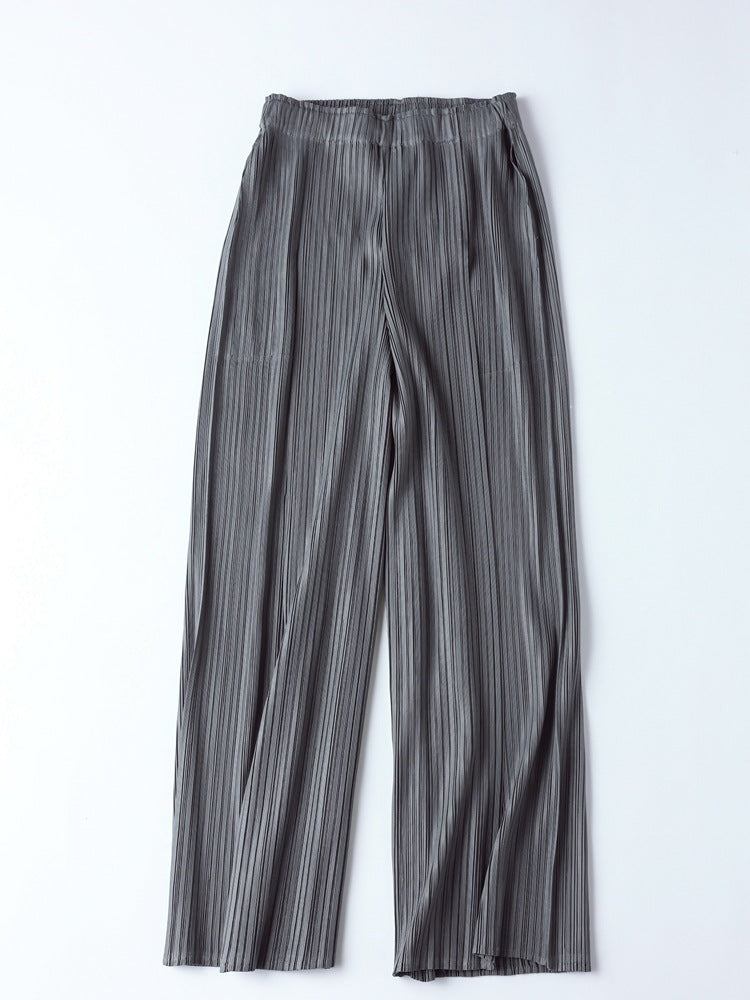 Wide Plissé Pleated Trousers