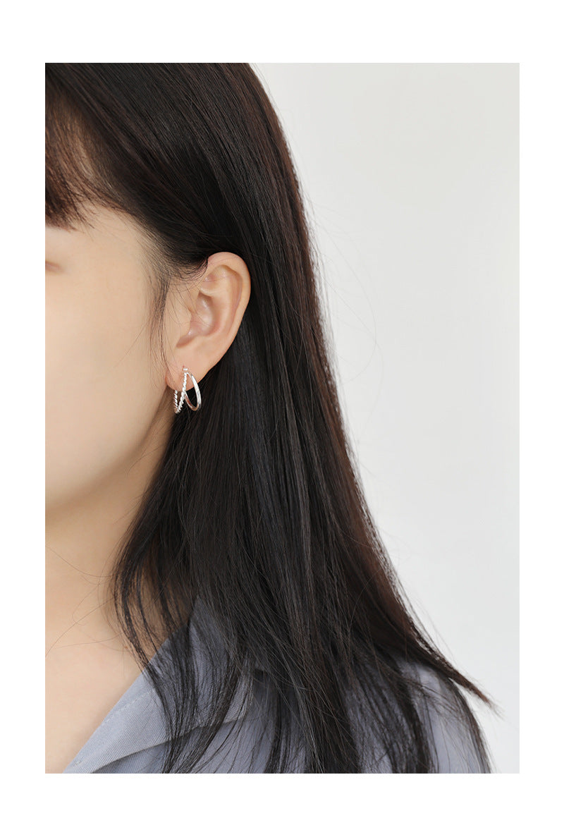 Gold Plated Pin Minimalist Earring Hoops