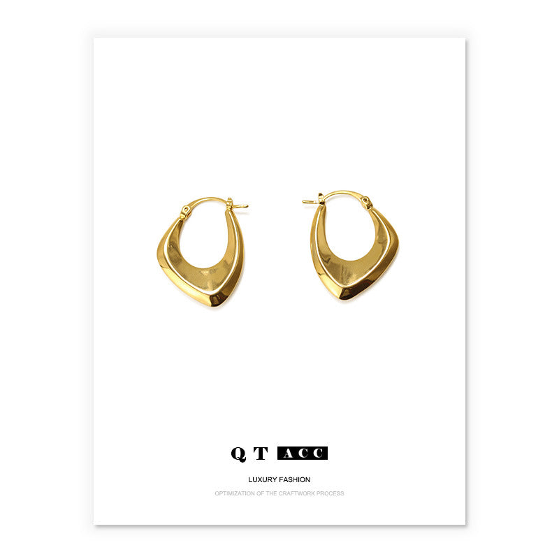 Gold Plated Geometry Minimalist Earring Hoops