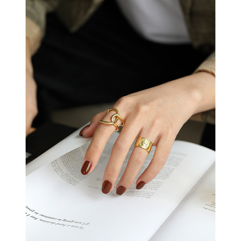 Gold Plated Round Minimalist Ring