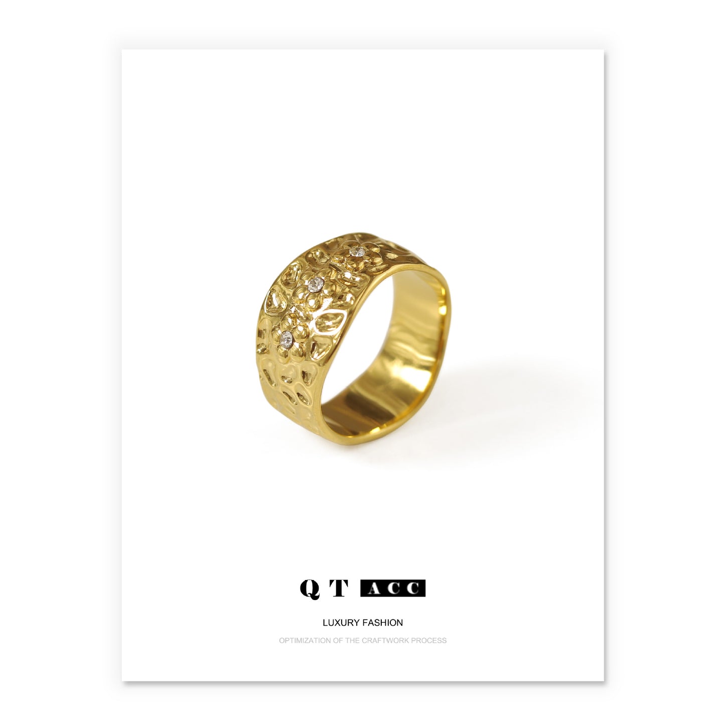 Gold Plated Geometric Flower Minimalist Ring