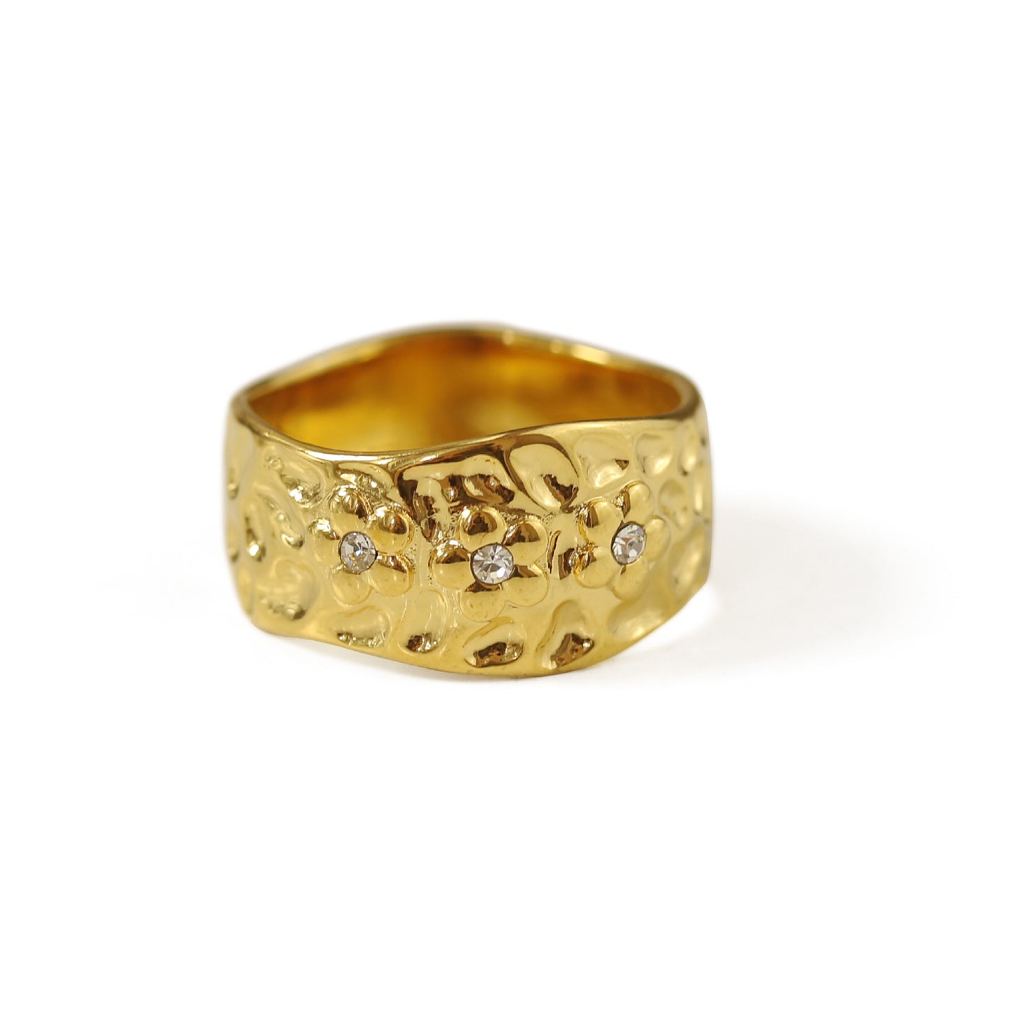 Gold Plated Geometric Flower Minimalist Ring