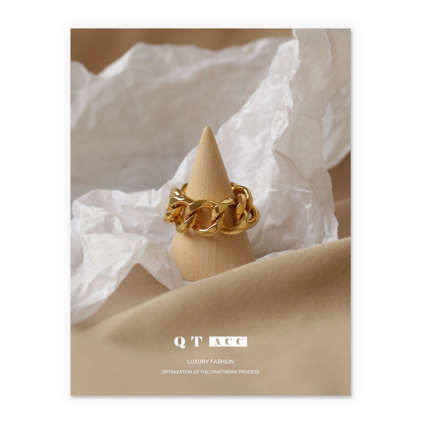 Gold Plated Geometric Cutout Minimalist Ring