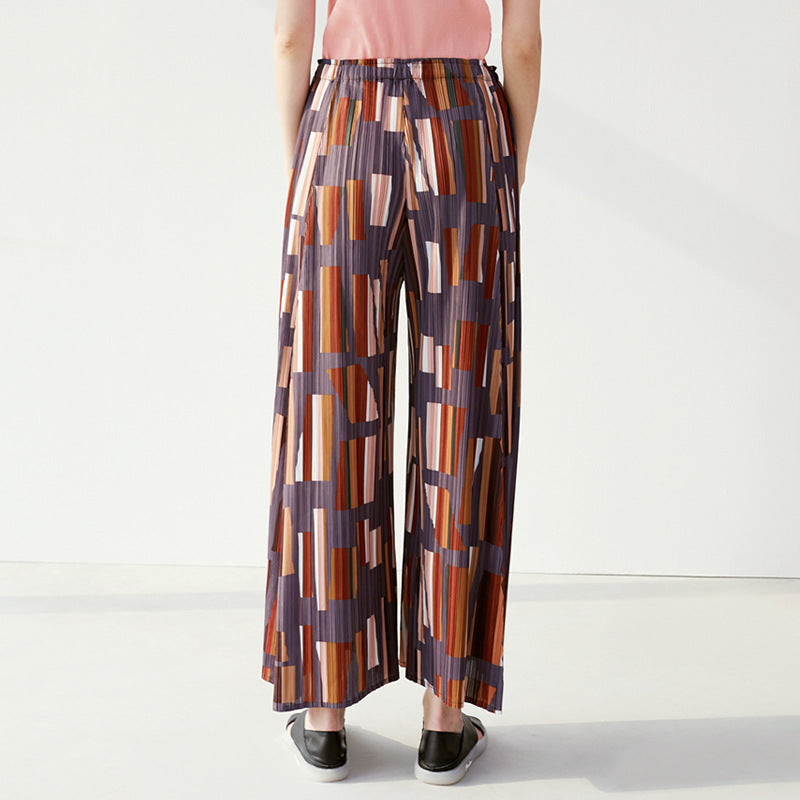 Wide Plissé Pleated Trousers