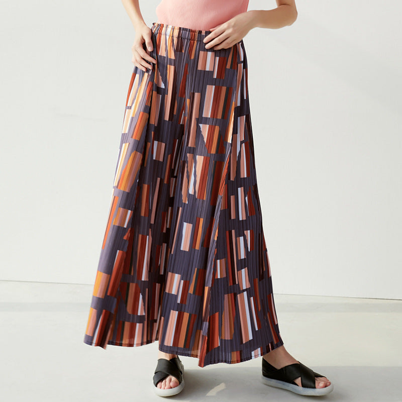 Wide Plissé Pleated Trousers