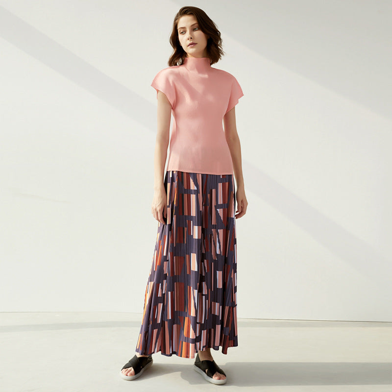 Wide Plissé Pleated Trousers