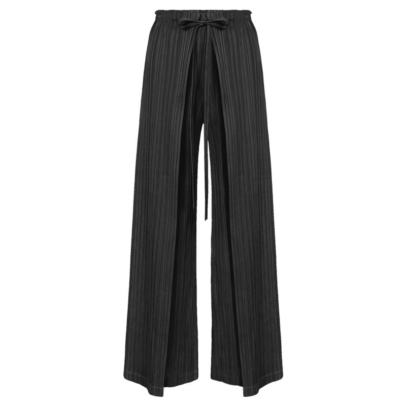 Wide Plissé Pleated Trousers