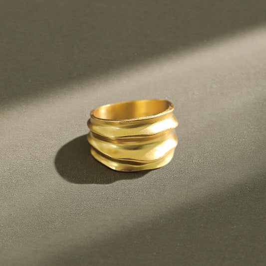 Gold Plated Round Minimalist Ring