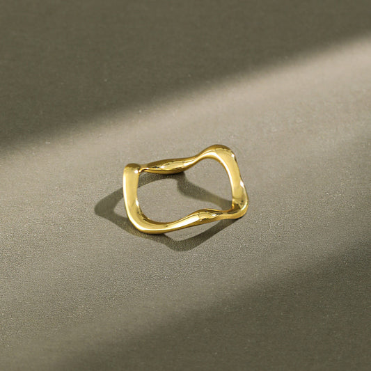 Gold Plated Round Minimalist Ring