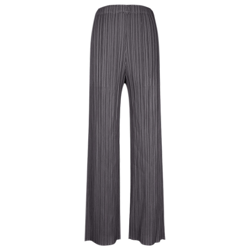 Wide Plissé Pleated Trousers