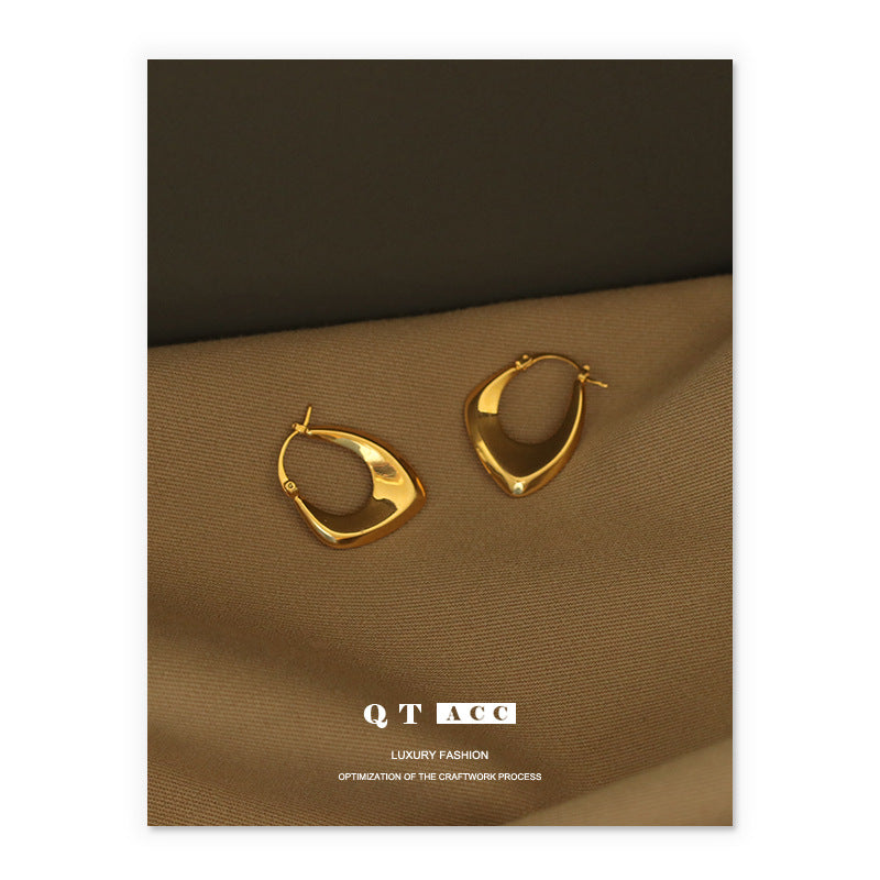 Gold Plated Geometry Minimalist Earring Hoops