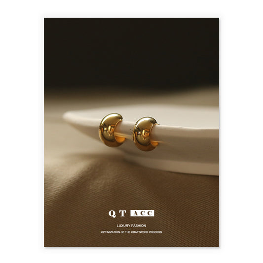 Gold Plated Peas Minimalist Earring Stud