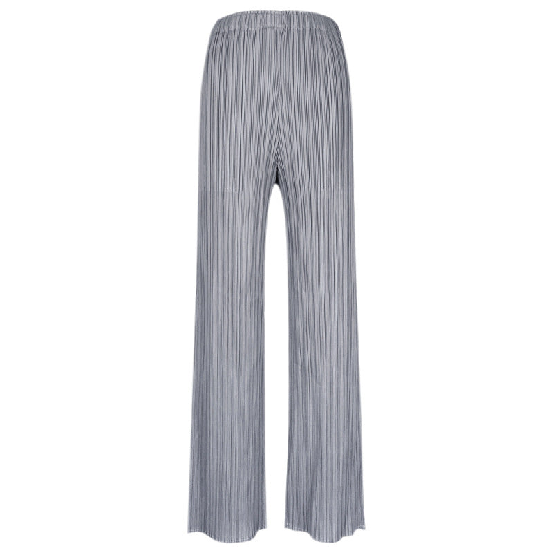 Wide Plissé Pleated Trousers