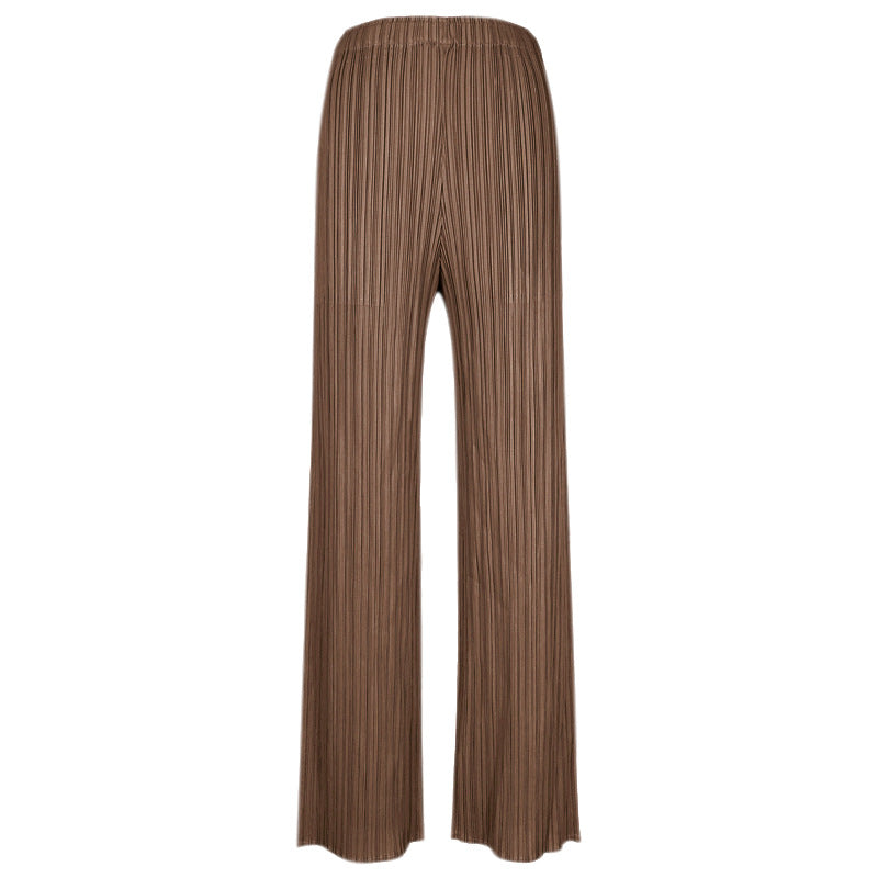 Wide Plissé Pleated Trousers