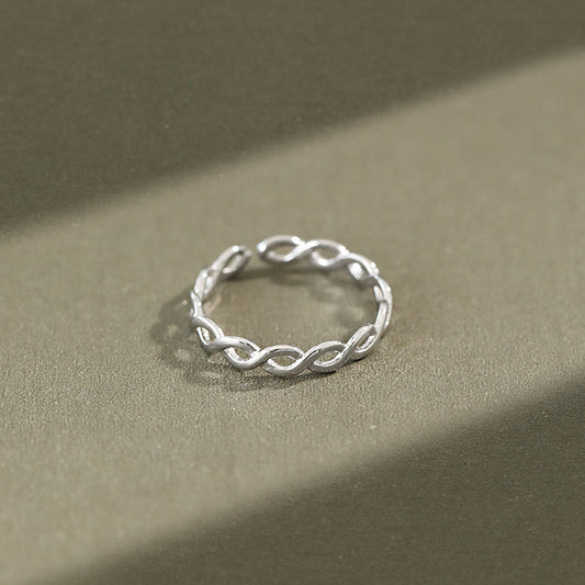 Silver Twist Minimalist Ring