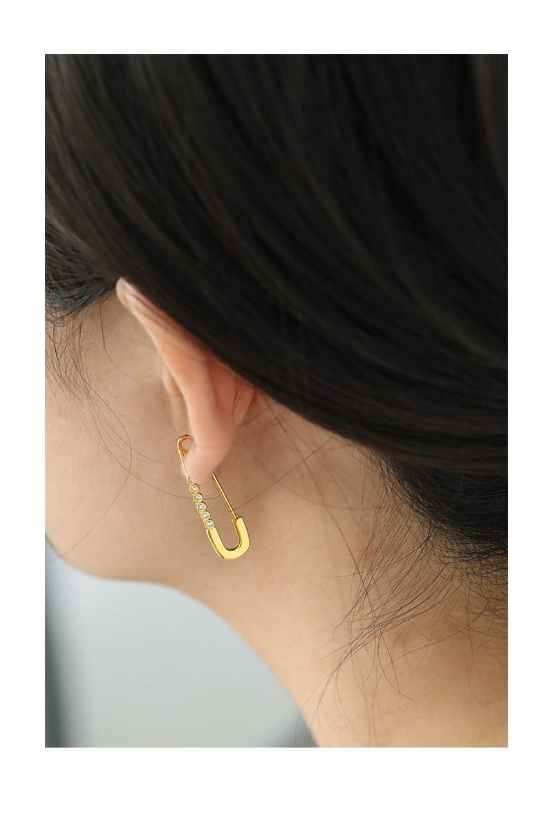 Gold Plated Pin Minimalist Earring Hoops