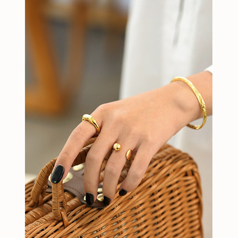 Gold Plated Round Minimalist Ring