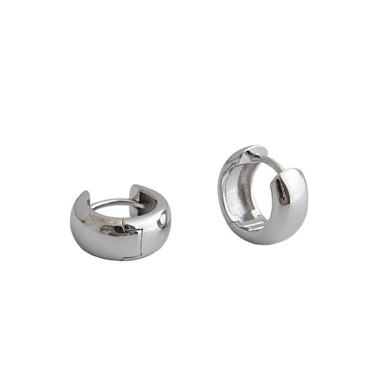 Silver Round Minimalist Earring Hoops