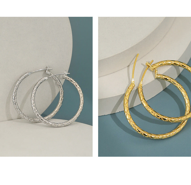 Gold Plated Round Minimalist Earring Hoops