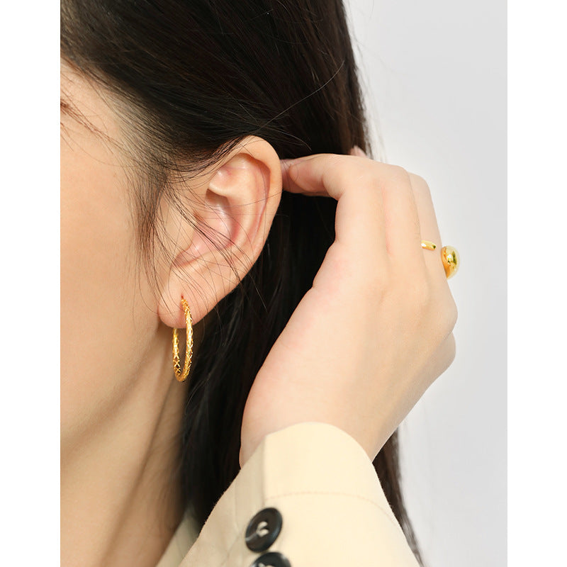 Gold Plated Round Minimalist Earring Hoops