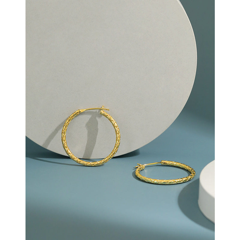 Gold Plated Round Minimalist Earring Hoops