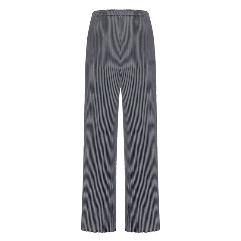 Wide Plissé Pleated Trousers