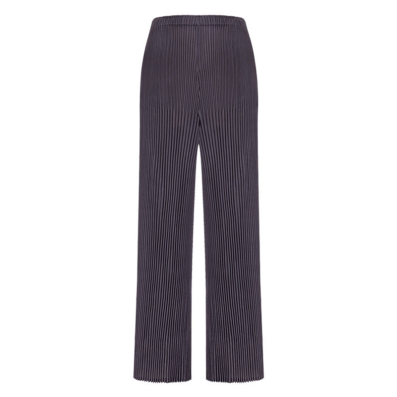 Wide Plissé Pleated Trousers