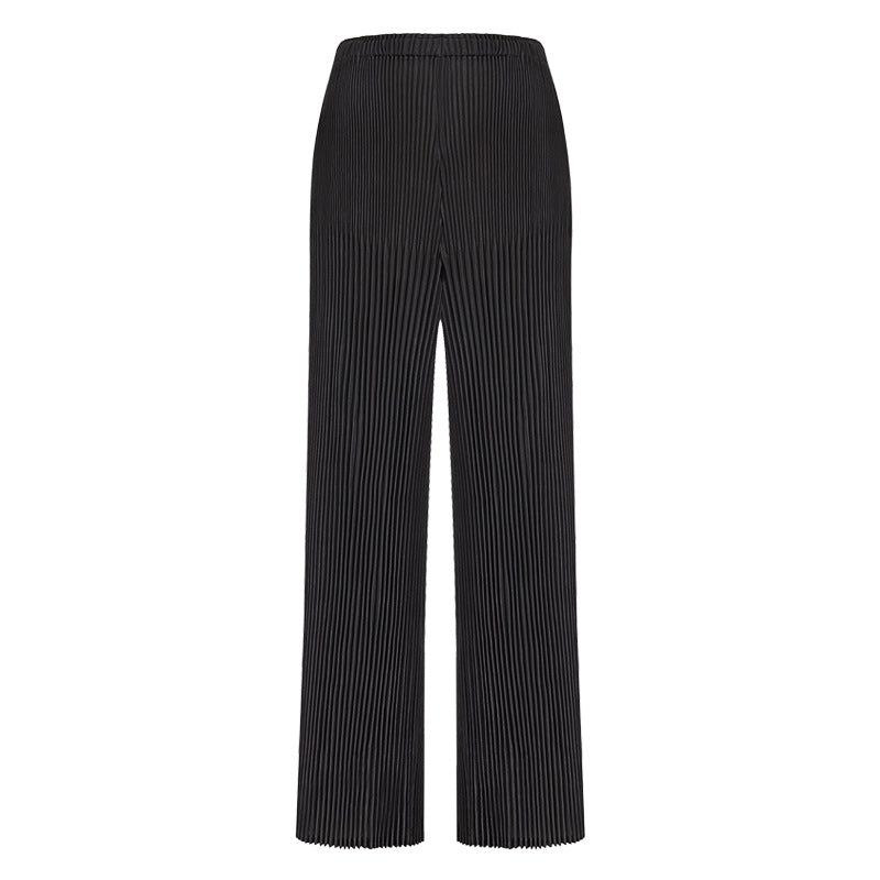 Wide Plissé Pleated Trousers