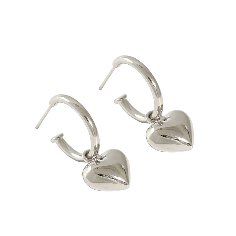 Gold Plated Heart Minimalist Earring Hoops