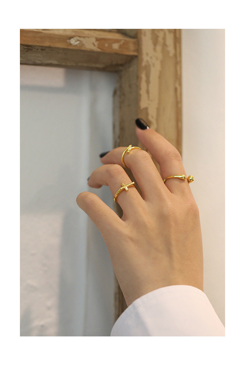 Gold Plated knot Minimalist Ring