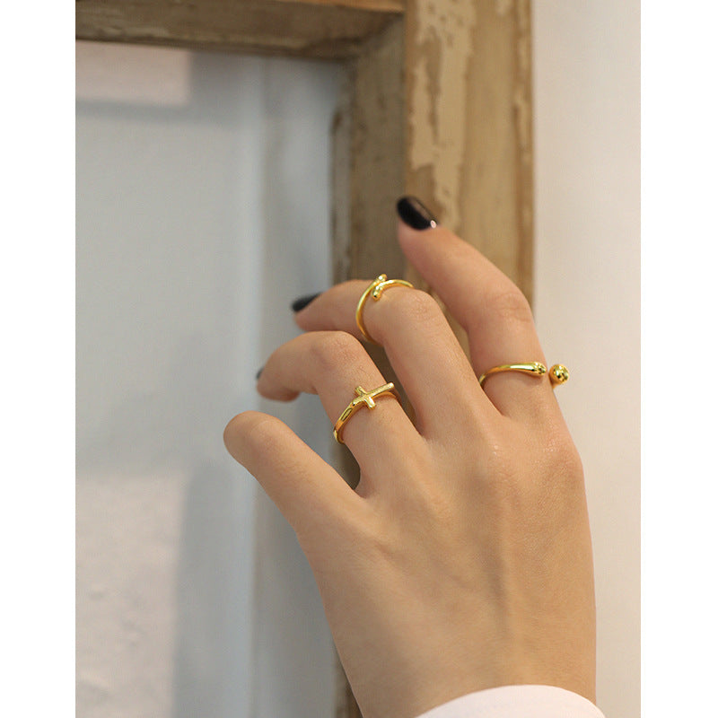 Gold Plated knot Minimalist Ring