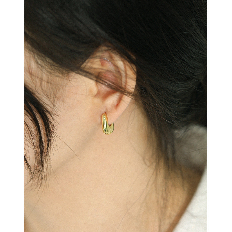 Gold Plated Round Minimalist Earring Hoops