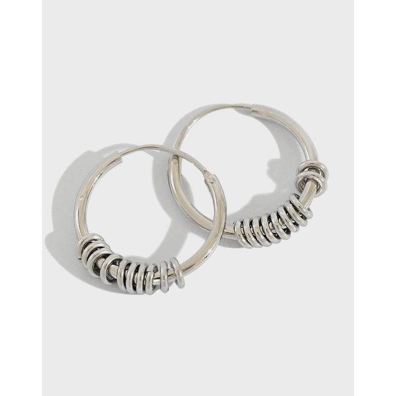 Silver Round Minimalist Earring Hoops