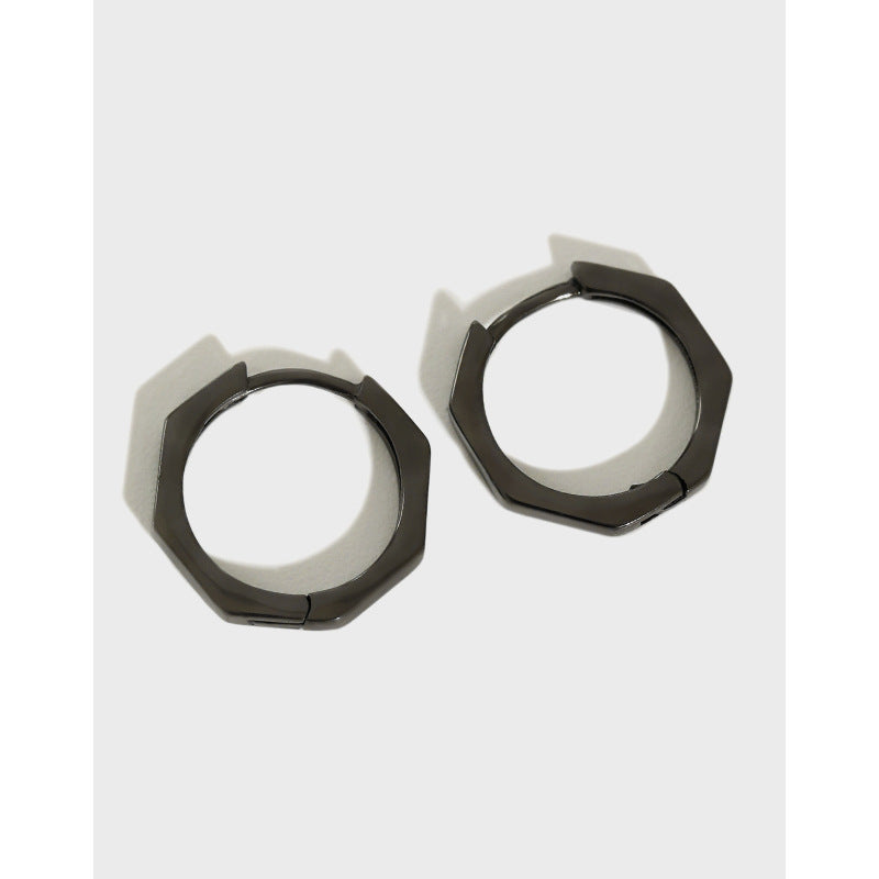 Silver Round Minimalist Earring Hoops