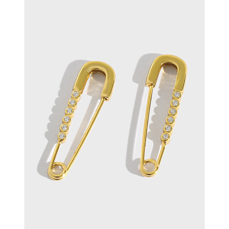 Gold Plated Pin Minimalist Earring Hoops