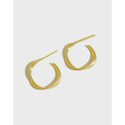 Gold Plated Round Minimalist Earring Stud