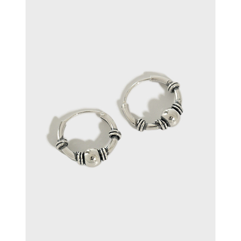 Silver Round Minimalist Earring Hoops