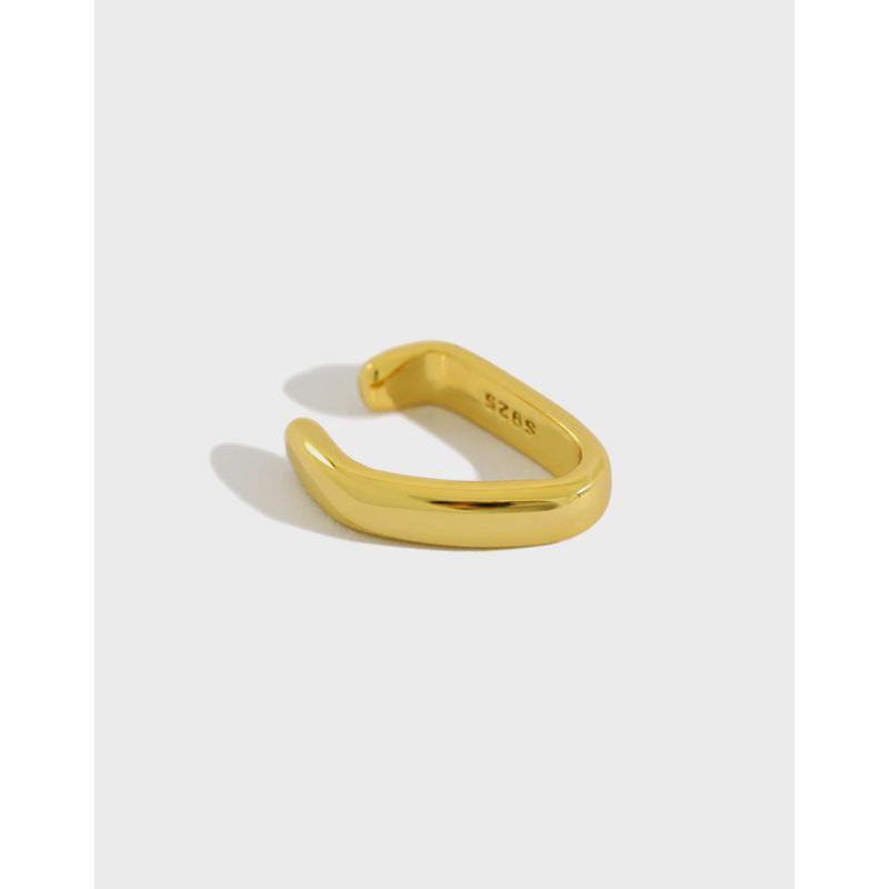 Gold Plated Round Minimalist Earring Cuff