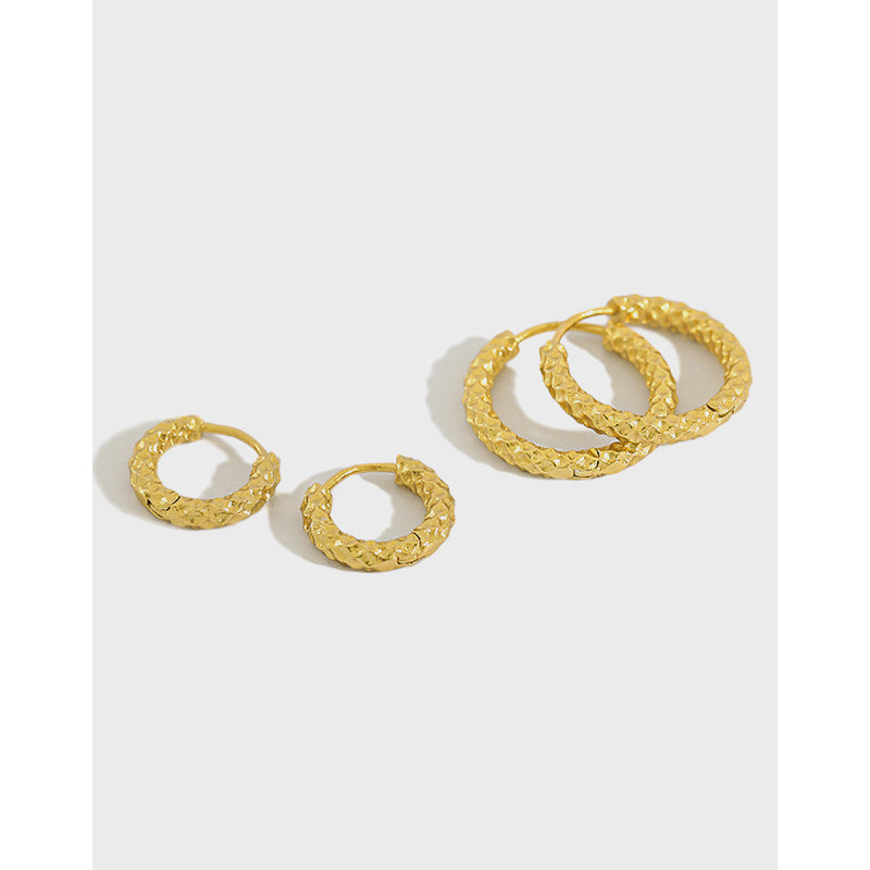 Silver Round Minimalist Earring Hoops