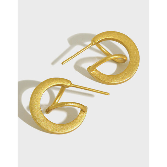 Gold Plated Round Minimalist Earring Hoops