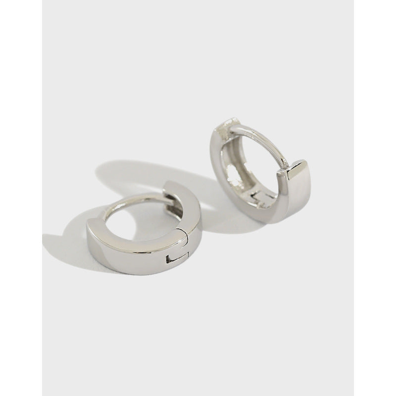 Silver Round Minimalist Earring Hoops