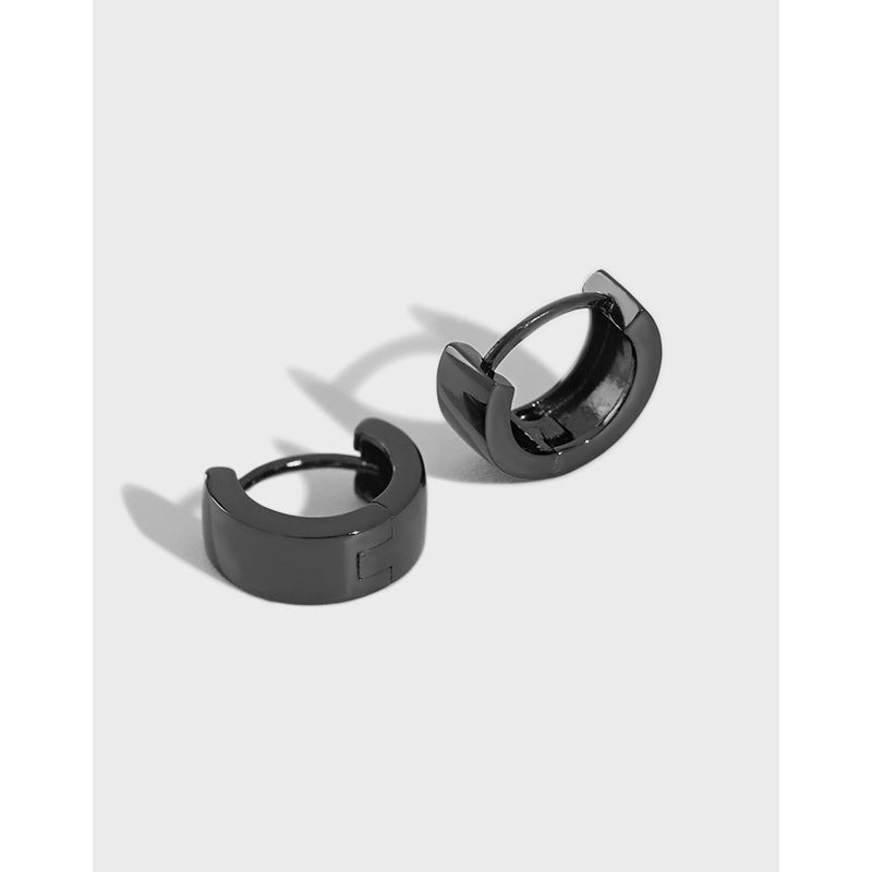 Silver Round Minimalist Earring Hoops