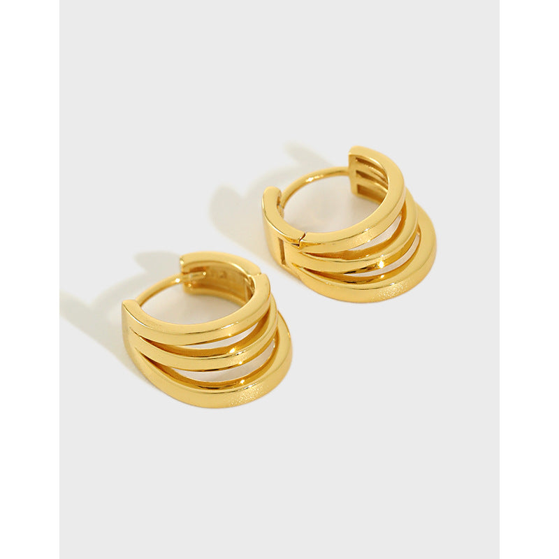 Gold Plated Round Minimalist Earring Hoops