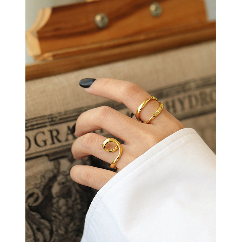 Gold Plated Twist Minimalist Ring